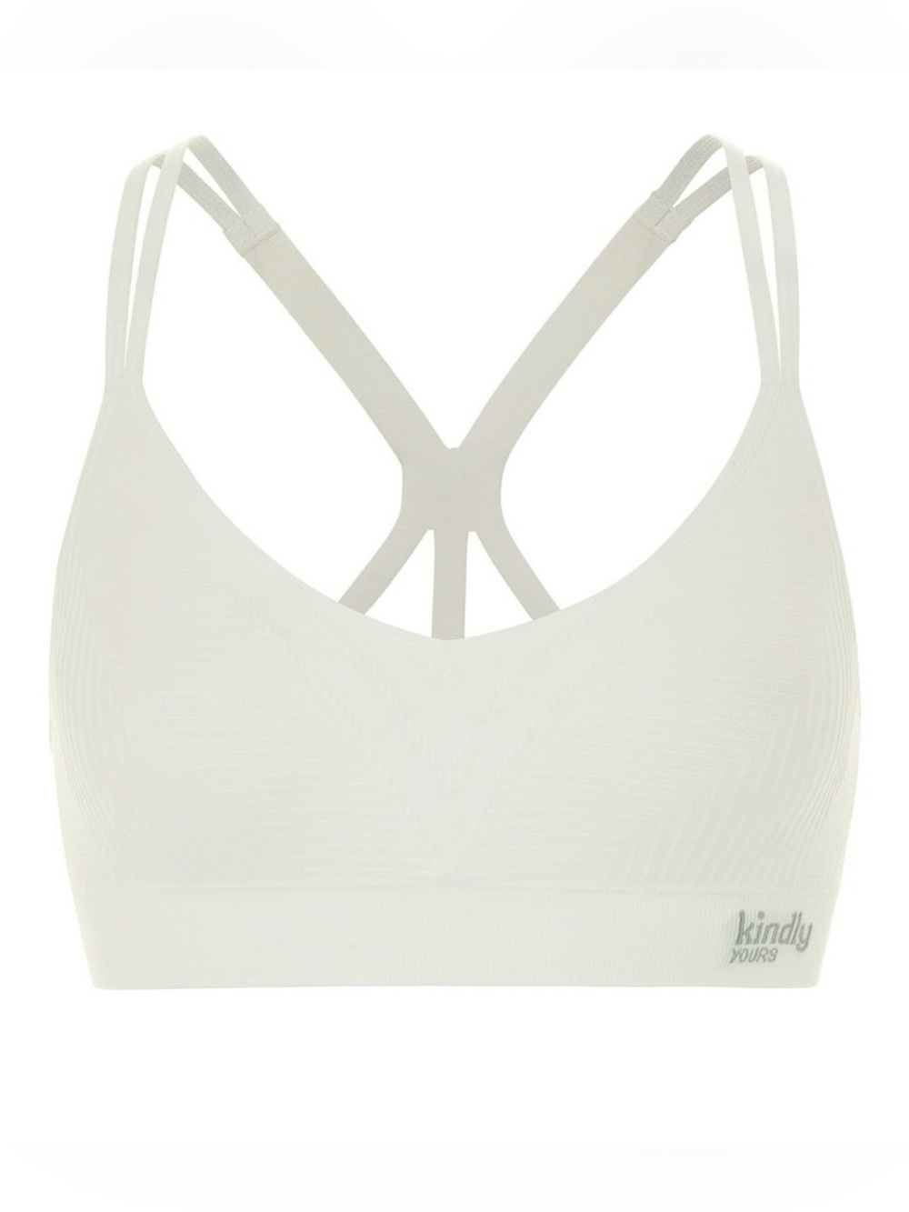 Women’s Wire - Free Seamless Strappy Sports Bra in White with Crisscross Back